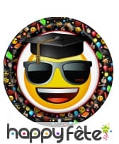 8 Assiettes émoticone diplômé de 21,9cm