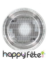 8 Assiettes en carton boule à facettes de 23 cm