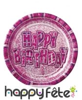 8 assiettes Happy Birthday de 23cm, image 1