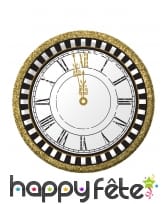 8 assiettes horloges noir or de 18cm