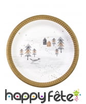 8 Assiettes jardin de Noël couleur cuivre