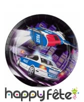 8 Assiettes Police en carton de 23cm