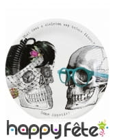 8 Assiettes squelette charleston de 23cm