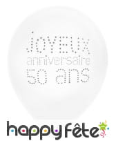 8 Ballons blancs danniversaire avec âge imprimé, image 4