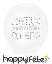 8 Ballons blancs danniversaire avec âge imprimé, image 5