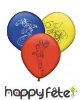 8 Ballons colorés imprimé Avengers
