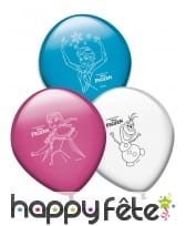 8 Ballons colorés imprimé Reine des neiges