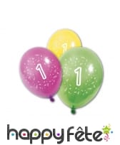 8 Ballons imprimé âge sur fond coloré, image 1