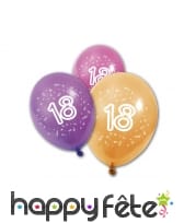 8 Ballons imprimé âge sur fond coloré, image 2
