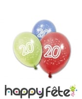 8 Ballons imprimé âge sur fond coloré, image 3