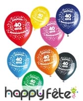 8 ballons joyeux anniversaire et âge imprimé, image 3