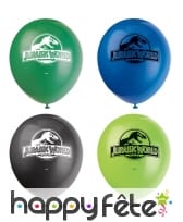 8 Ballons latex Jurassic World de 30cm, image 1