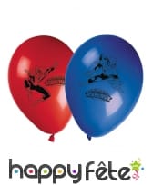 8 ballons Spiderman bleus et rouges