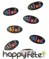 80 confettis de table Anniversaire et artifices, image 4