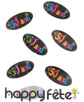 80 confettis de table Anniversaire et artifices, image 5