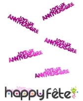 80 confettis Joyeux anniversaire de 5.5 x 1.3 cm, image 5