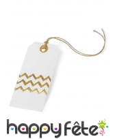 8 Etiquettes blanches imprimé chevron doré