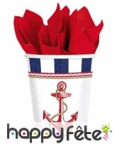 8 Gobelets Marins décoré d'une Ancre