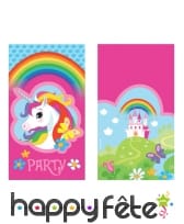 8 Invitations Licorne avec enveloppes