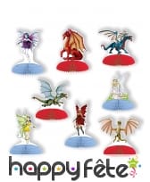 8 petits centres de table fées dragons en papier