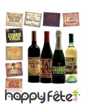 8 Stickers étiquette pour bouteille de Halloween