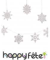 8 suspensions flocons argentés de 15cm