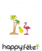 9 Confettis tropicaux en bois, 7,8 et 4,5 cm