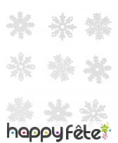 9 Flocons des neiges blancs adhésifs de 8cm
