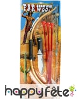 Arc 3 flèches indien avec couteau de 20 cm