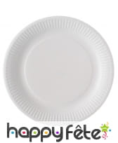 Assiettes blanches en carton biodégradable, 23cm