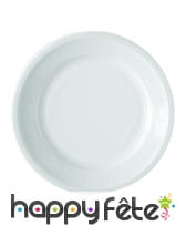Assiettes blanches en plastique de 22cm