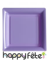 Assiettes carrées en plastique coloris uni, image 5
