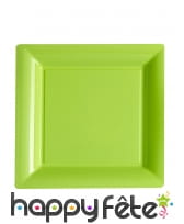 Assiettes carrées en plastique coloris uni, image 12
