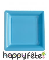 Assiettes carrées en plastique coloris uni, image 17