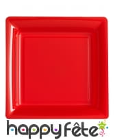 Assiettes carrées en plastique coloris uni, image 21