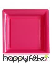 Assiettes carrées en plastique coloris uni, image 22