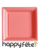 Assiettes carrées en plastique coloris uni, image 23