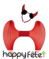Ailes et cornes de diable rouge pour enfant