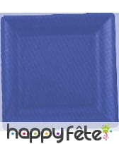 Assiettes en plastique carrées marine