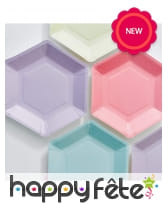 Assiettes hexagonales pastel de 18 centimètres, 12, image 1
