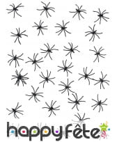 Araignées noires de 2,5cm en plastique