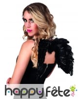 Ailes noires en plumes de 48 X 35 cm