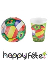 Assiettes ou gobelets thème mondial de foot