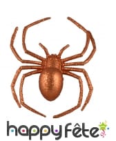 Araignée orange pailletée et décorative