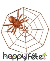 Araignée orange pailletée sur toile, décoration