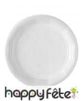 Assiettes plates blanches en plastique de 20cm