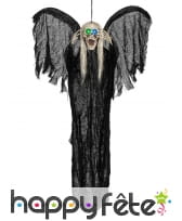 Ange squelette noir lumineux de 110cm, image 1