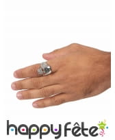 Anneau tète de mort en métal., image 2