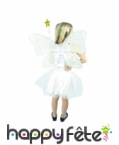 Ailes, tutu et baguette blanc doré de petite fée, image 1