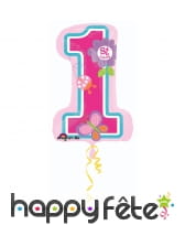 Ballon 1 an fille, rose
